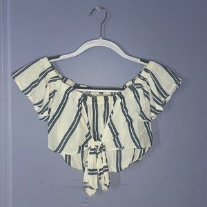 LA Hearts Striped Cropped Top